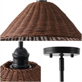 Hattie 1-Light Coastal Bohemian Metal and Woven Rattan LED Pendant Light