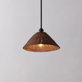 Hattie 1-Light Coastal Bohemian Metal and Woven Rattan LED Pendant Light