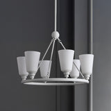 Denis 27.5" 6-Light Modern Minimalist Iron/Glass LED Chandelier
