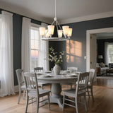 Denis 27.5" 6-Light Modern Minimalist Iron/Glass LED Chandelier