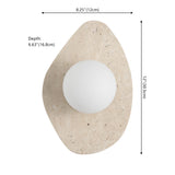 Tivoli 12" Modern Minimalist 1-Light Ovoid Travertine LED Wall Sconce