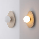 Tivoli 12" Modern Minimalist 1-Light Ovoid Travertine LED Wall Sconce