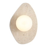 Tivoli 12" Modern Minimalist 1-Light Ovoid Travertine LED Wall Sconce