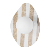 Tivoli 12" Modern Minimalist 1-Light Ovoid Travertine LED Wall Sconce