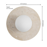 Tivoli 12" Modern Minimalist 1-Light Ovoid Travertine LED Wall Sconce