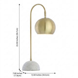 Stephen 23.5" Metal/Marble LED Table Lamp Brass Gold/White – DIM