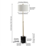Lafayette 65" Adjustable Height LED Floor Lamp Brass/Black – DIM