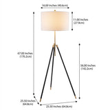 Lucius 67" Adjustable Metal LED Floor Lamp Black/Brass – DIM