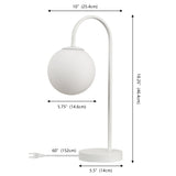 Arco 18.25" Iron/Glass Minimalist Mid Century Globe LED Table Lamp