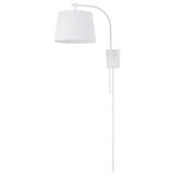 Gosling 22.5" Mid-Century Modern Plug-In or Hardwired Iron LED Gooseneck Swing Arm Wall Sconce with Pull-Chain and USB Charging Port