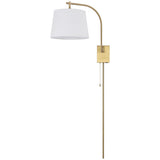 Gosling 22.5" Mid-Century Modern Plug-In or Hardwired Iron LED Gooseneck Swing Arm Wall Sconce with Pull-Chain and USB Charging Port