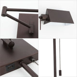 Arlo Farmhouse Industrial Single Swing Arm Plug-In or Hardwired Iron LED Wall Sconce with Pull-Chain - JONATHAN Y