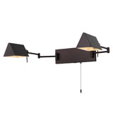Arlo Farmhouse Industrial Single Swing Arm Plug-In or Hardwired Iron LED Wall Sconce with Pull-Chain