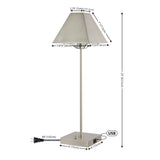 Ruthen 25" Industrial Style Iron Pyramid Bedside LED Table Lamp with USB Charging Port - JONATHAN Y