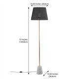 Heymann 57" Minimalist Metal/Marble LED Floor Lamp Copper – DIM