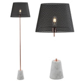 Heymann 57" Minimalist Metal/Marble LED Floor Lamp - JONATHAN Y