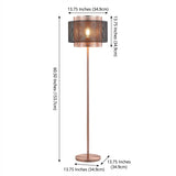 Tribeca 60.5" Metal LED Floor Lamp Copper/Black – DIM