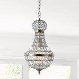 Regina Crystal/Metal Empire LED Pendant - JONATHAN Y