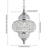 Juliette 12" Crystal/Metal LED Pendant Chrome – DIM