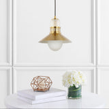 Colin Adjustable Iron/Glass Retro Hurricane LED Pendant - JONATHAN Y