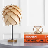 Simon 20.5" Pinecone Wood/Metal LED Table Lamp - JONATHAN Y