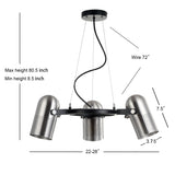 Loki 22" Adjustable Metal LED Chandelier - JONATHAN Y