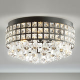 Meredith 14.5" Crystal Drops/Metal LED Flush Mount - JONATHAN Y