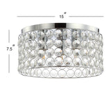 Ellen 15" Crystal/Metal LED Flush Mount - JONATHAN Y