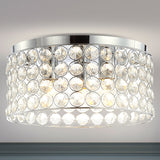 Ellen 15" Crystal/Metal LED Flush Mount - JONATHAN Y