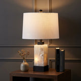 Eloise 23" Alabaster/Metal LED Table Lamp White/Black – AI-ON