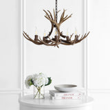 Eldora Rustic Resin Antler Chandelier with Adjustable LED Lighting