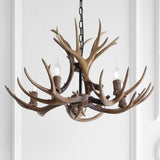 Eldora Rustic Resin Antler Chandelier with Adjustable LED Lighting