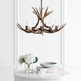 Eldora Rustic Resin Antler Chandelier with Adjustable LED Lighting