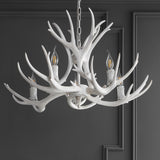 Eldora Rustic Farmhouse Adjustable Resin Antler LED Chandelier