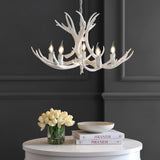 Eldora Rustic Farmhouse Adjustable Resin Antler LED Chandelier
