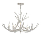 Eldora Rustic Farmhouse Adjustable Resin Antler LED Chandelier