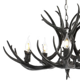 Eldora Rustic Farmhouse Adjustable Resin Antler LED Chandelier
