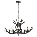 Eldora Rustic Farmhouse Adjustable Resin Antler LED Chandelier