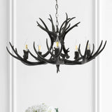 Eldora Rustic Farmhouse Adjustable Resin Antler LED Chandelier