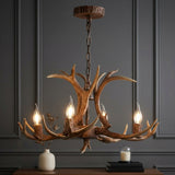 Eldora Rustic Farmhouse Adjustable Resin Antler LED Chandelier Brown / 4 Sockets – AI-ON