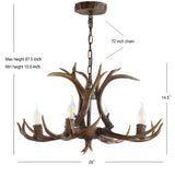 Eldora Rustic Resin Antler Chandelier with Adjustable LED Lighting