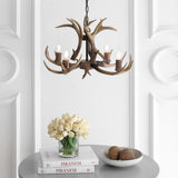 Eldora Rustic Resin Antler Chandelier with Adjustable LED Lighting