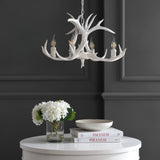 Eldora Rustic Farmhouse Adjustable Resin Antler LED Chandelier