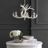 Eldora Rustic Farmhouse Adjustable Resin Antler LED Chandelier