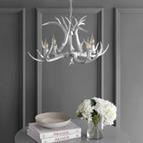 Eldora Rustic Farmhouse Adjustable Resin Antler LED Chandelier