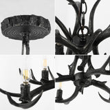Eldora Rustic Farmhouse Adjustable Resin Antler LED Chandelier