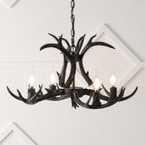 Eldora Rustic Farmhouse Adjustable Resin Antler LED Chandelier