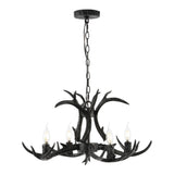 Eldora Rustic Farmhouse Adjustable Resin Antler LED Chandelier