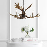 Eldora Rustic Resin Antler Chandelier with Adjustable LED Lighting