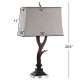 Antler 29.5" Rustic Resin/Crystal LED Table Lamp - JONATHAN Y